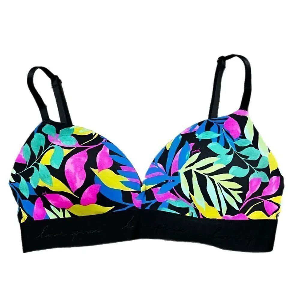 Victorias Secret PINK Wear Everywhere wireless push up padded bra multicolor 35C